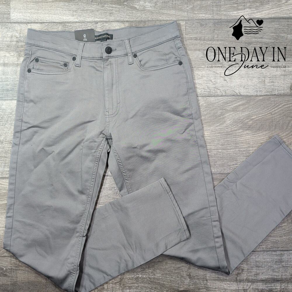 Banana Republic 5 Pocket Slim Straight Stretch Pants Gray NWT Size 30X32